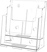 FUCDTEFC Acrylic Brochure Holder 8.5x11 &amp; 4 x9 Inches, Clear 2 Tier Literature Magazine Stand Bro...
