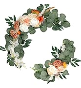 JPSOR 2pcs Wedding Arch Flowers for Ceremony Artificial Rose Flower Swag Arrangements for Wedding...