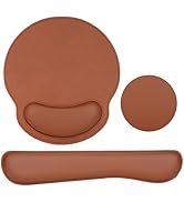 MOSISO Wrist Rest Support for Mouse Pad & Keyboard Set, Ergonomic PU Leather Keyboard and Mousepa...