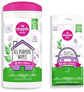 Dapple Baby All Purpose Wipes, Plant Powered, Hint of Lavender, Hypoallergenic, 75 Count Canister...