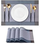 CADONO Placemats Set of 4 Washable Indoor/Outdoor Vinyl Place Mats for Dining Table Durable Non-S...