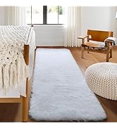 ONASAR Machine Washable White Runner Rugs for Bedroom Living Room, Luxury Bedside Hallway Fluffy ...