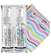 Eyeglasses Lens Cleaner Kit - Two Cleaner Spray Bottle + 10 Cute Microfiber Cleaning Cloths - Saf...