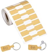 joycraft 500Pcs Jewelry Price Tag Stickers, Brown Blanl Self Adhesive Label Roll, Rectangle Jewel...