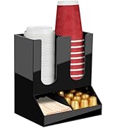 MYITYARD Coffee Cup Holder, 2-Tier Cup and Lid Organizer fits 5 to 16oz Paper Cups, Acrylic Condi...