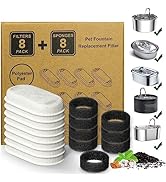 Cat Water Fountain Filter,16 Pack Cat Fountain Replacement Filters for Stainless Steel 67oz/2L Ad...