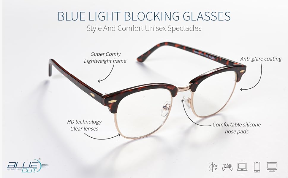 Blue light blocking glasses unisex 