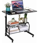 Home Office Study Desk Corner Desk for Small Space Rolling Desk Mobile Computer Desk Portable Des...