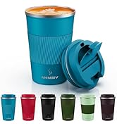 MOMSIV 12oz Travel Mug, Insulated Coffee Cup with Leakproof Lid, Travel Coffee Mug Vacuum Stainle...