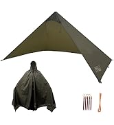 Onewind Lightweight Poncho Shelter, Solitary Shelter Cape Silnylon Emergency Survival Shelter Ult...