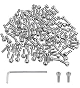 UTALIND 100PCS M3-0.5x8mm Metric Flat Hex Socket Head Cap Screws Bolts with Spanner, Fully Thread...