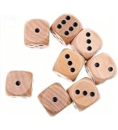 8Pcs Wooden D6 Dice Set, 20mm Round Corner, 6 Sided Gaming Dice for Adults Standard Game Dice