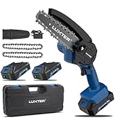 LUXTER 6 Inch Mini Chainsaw Brushless Cordless Mini Chainsaw, Handheld Electric Chainsaw with 2x2...