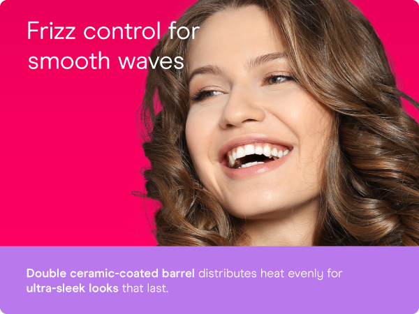 Conair ceramic curling iron hair 1 inch long barrel styling even heat dual voltage setting