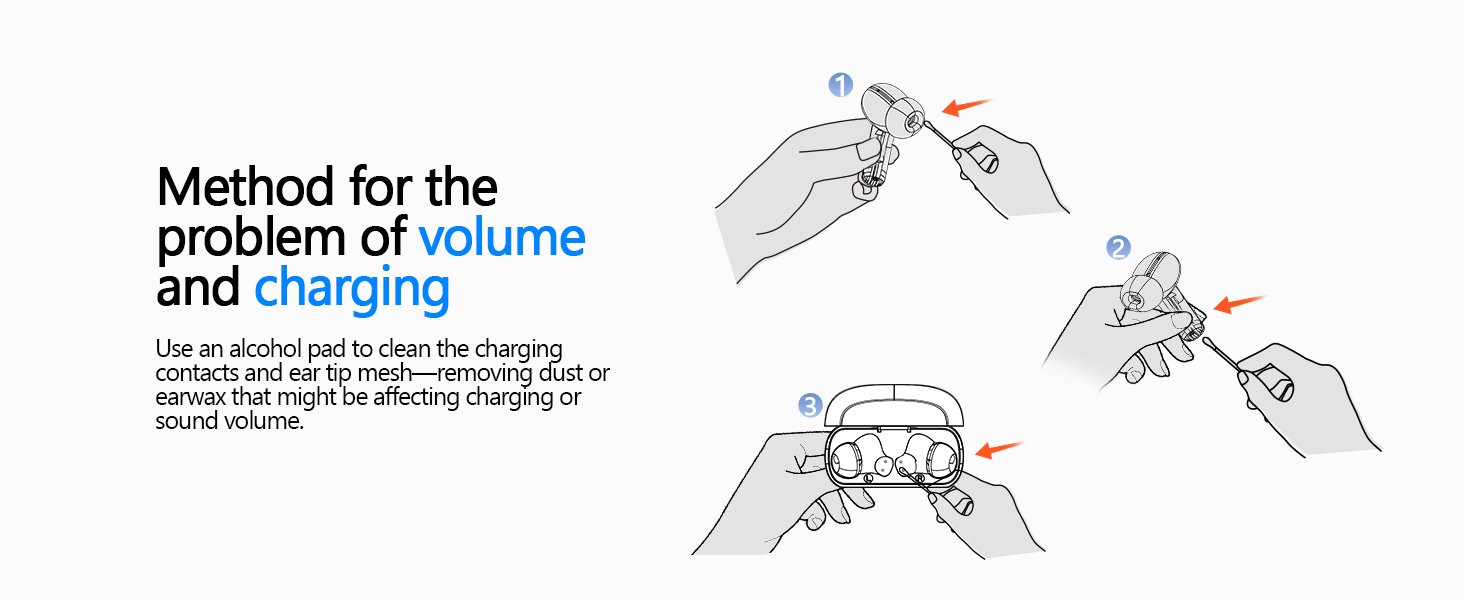 wireless bluetooth earbuds easy to get charged and clean