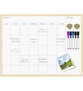 Magnetic Monthly Calendar Whiteboard, 17'' x 13'' Dry Erase Calendar for Wall Office School Home,...