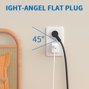 45° Flat Plug Power Strip
