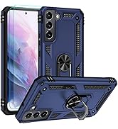 Androgate Samsung S22 Case, Galaxy S22 Case with HD Screen Protectors, Military-Grade Metal Ring ...