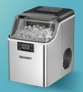 EUHOMY Ice Cube Maker Machine Countertop, 2 Ways to Add Water, 45Lbs/Day 24 Pcs Ready in 13 Mins,...
