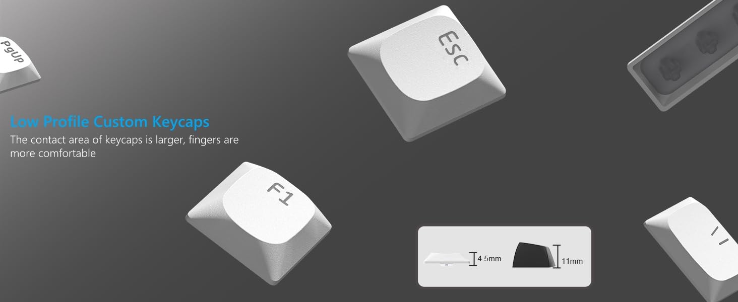 Low Profile Keycap, Shine Through Keycaps, Custom Keyboard Keycaps 75 Percent