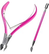 Cuticle Trimmer with Cuticle Pusher Professional Stainless Steel Cuticle Cutter Sharp Blades Doub...