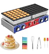 HTTSICHI Mini Pancake Maker - 50Pcs Commercial Pancake Maker With Round-Shaped and Heart-Shaped, ...