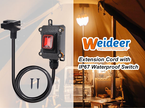 Heavy Duty Extension Cord with IP67 Waterproof Switch