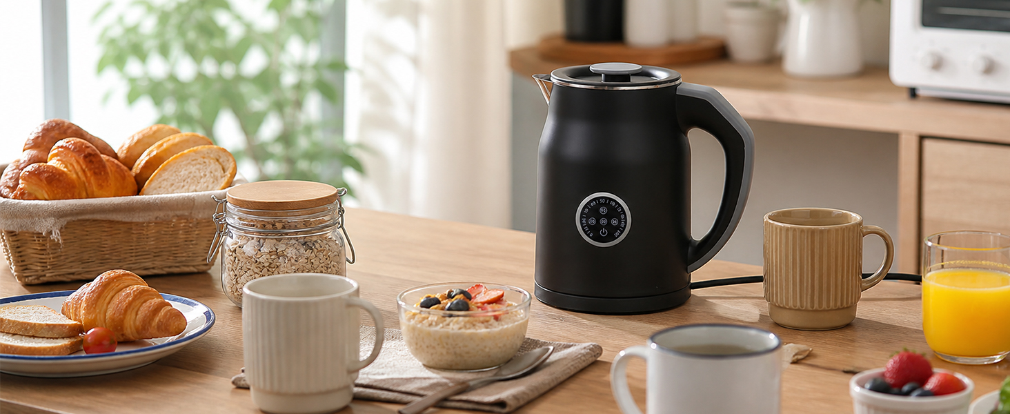 Electric Kettle 1.2L with 45-90? Temp Control, 1000W Fast Heating 6-Min Deep Boil,