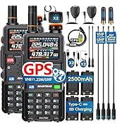 BAOFENG 5RH PRO GPS Ham Radio 10W High Power, VHF/1.25M/UHF (4PSC Batteries, 8 Antennas), 8 Bands...