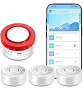 Nestool Smart Water Leak Detector, Water Leakage Alarm Kit: 1 Smart Siren + 3 Leak Sensor, with A...