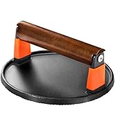 GGC Smash Burger Press, Cast Iron Bacon Press for Hamburger, Steak, Bacon, Sandwiches, 7" Round M...