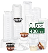 400 Pack 0.5 Oz Disposable Plastic Portion Cups with Lids