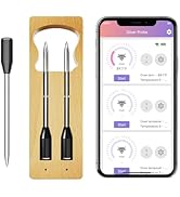 SLARY Smart Wireless Meat Thermometer with Ultra-Thin Probe | Long Range Cooking Thermometer with...