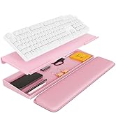 Laborio Computer Keyboard Stand with Storage Box, Keyboard Riser Wrist Rest for Desktop, Office D...