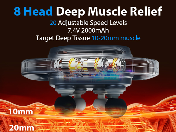 16 Head Massage Gun Deep Tissue,Massage Gun,Back Massager,Neck &amp;amp; Shouler Massager