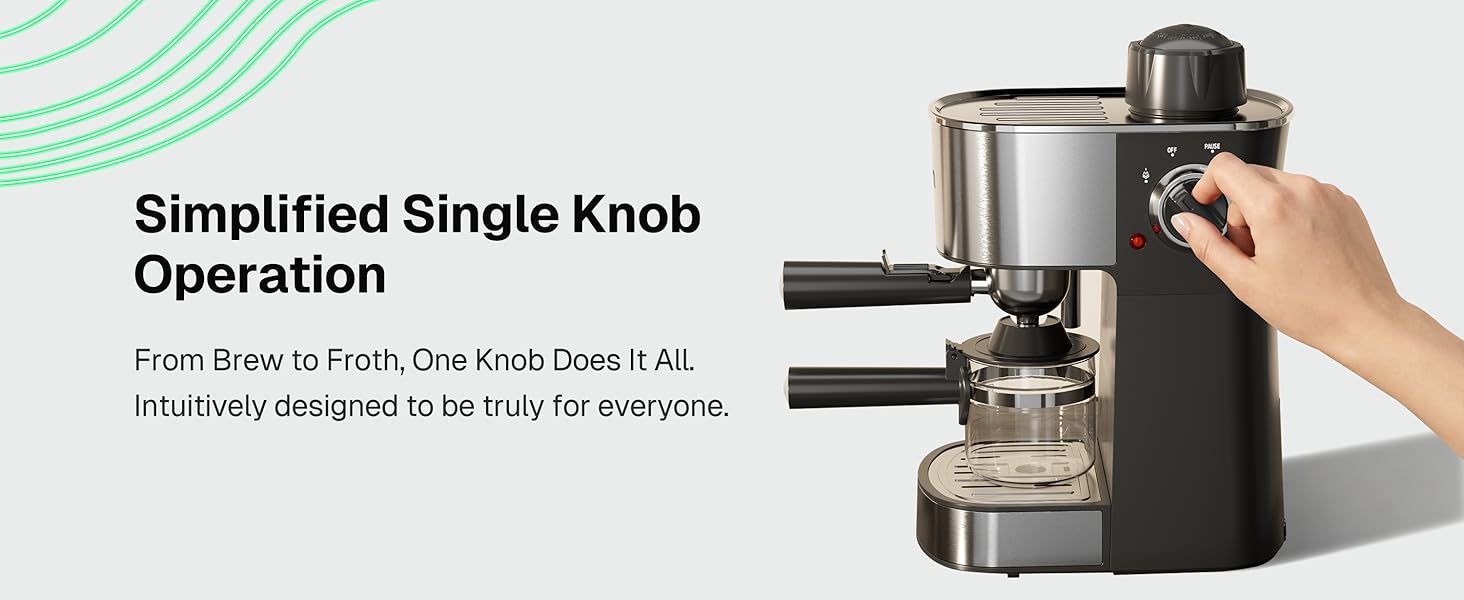 HBN Espresso Machine, 3.5Bar Espresso and Cappuccino Maker