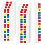 Aixoom A-Z Sticky Tabs Multicolor Alphabet Index Tabs Self-Adhesive Page Tabs Transparent Permane...