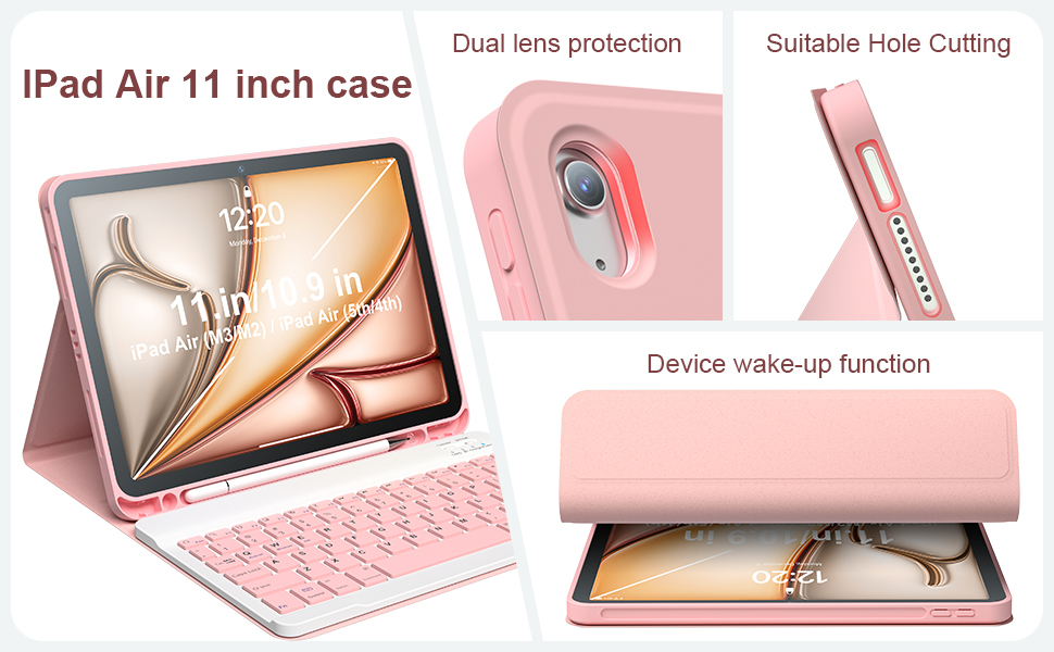 ipad case pink with keyboard