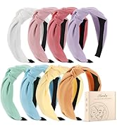 obeoby 8Pcs Girls Headbands, Knotted Headbands for Teen Girls Summer Outdoor Outfit Light Multico...