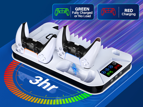 ps5 slim cooling station with dual controller charging station