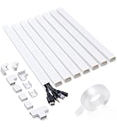 126in Cord Hider Kit, Cord Covers for Wires on Wall, Cable Hider Cord Organizer, Wire Hiders for ...