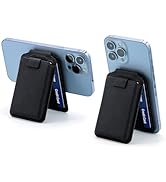 GINKOUHA Magnetic Phone Wallet, Magnet Card Holder with Adjustable Stand, Compatible with iPhone ...