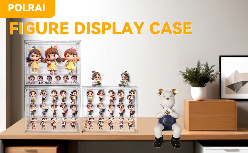Clear Acrylic Display Cases 3 Tiers Display Boxes for Figures Stackable Detachable Display Stand