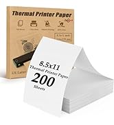Thermal Printer Paper 8.5 X 11, 200 Sheets Folding Thermal Paper Use for Homework, Contracts and ...