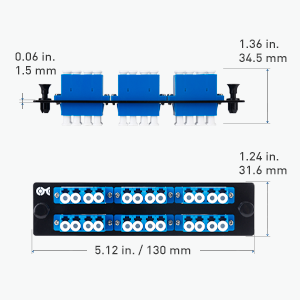 6-Port Fiber Patch Panel with 6 Duplex LC Fiber Optic Adapters