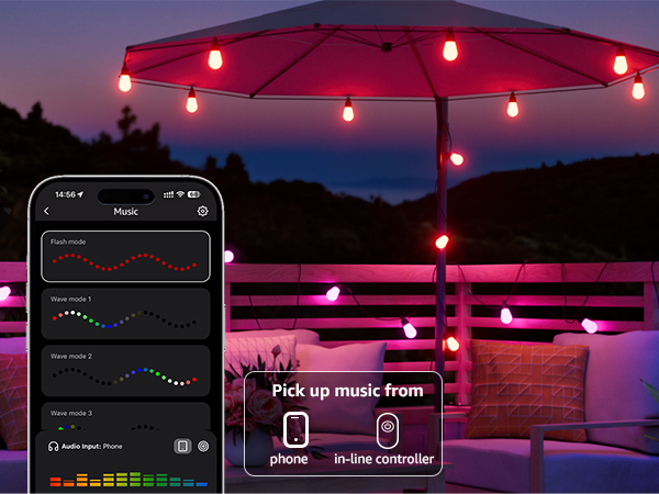pick up music from phone or controller