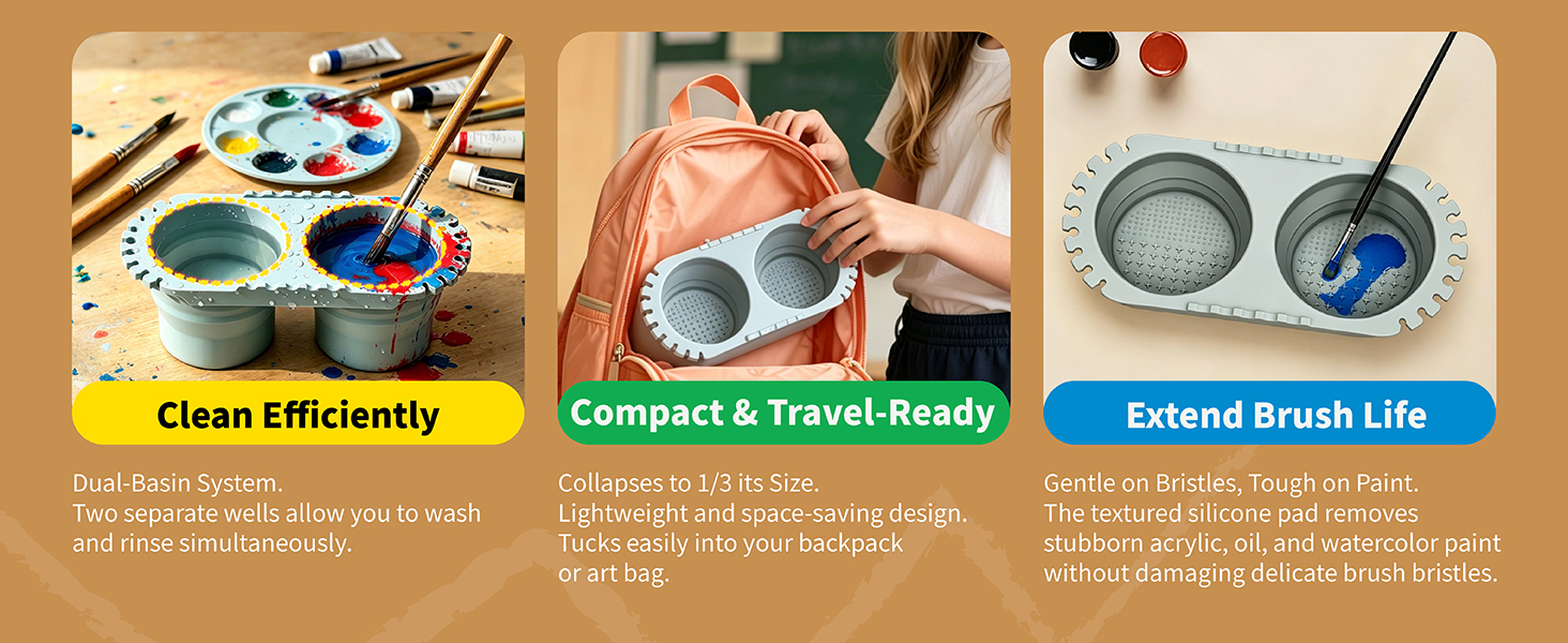 Clean Efficiently ,Compact &amp;amp; Travel-Ready, Extend Brush Life