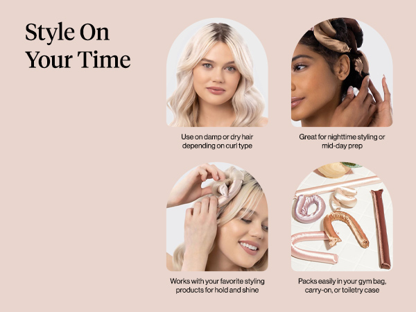 Kitsch Satin Heatless Hair Curlers – No Heat Hair Curlers to Sleep In for Overnight Curls