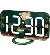 WulaWindy Digital Alarm Clock, Large Mirrored LED Display, with USB Charger, Snooze Function Dim ...