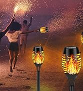 Solar Flame Lights Outdoor, Solar Torch Lights with Flickering Flame for Garden Decor - Waterproo...